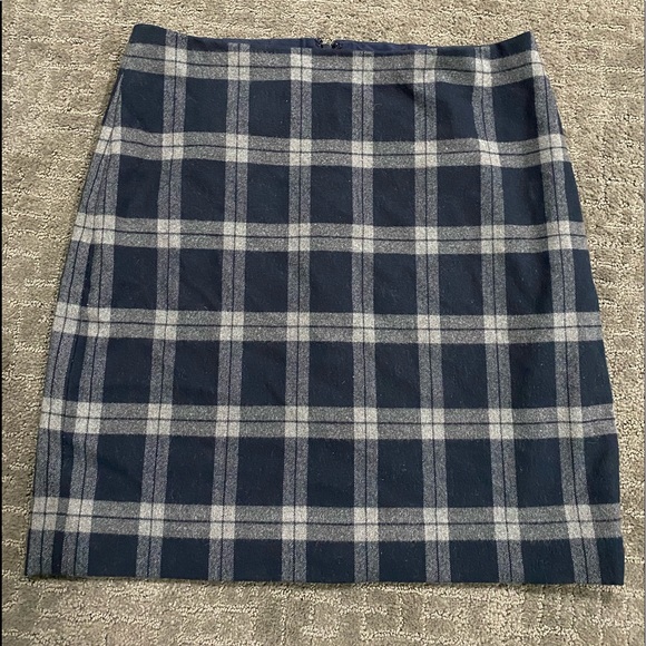 Banana Republic Blue/Grey Checked Skirt - Picture 1 of 3